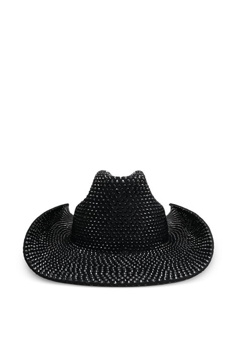 Cappello da cowboy con cristalli in nero Ruslan Baginskiy - donna RUSLAN BAGINSKIY | CWB100033FDMD033